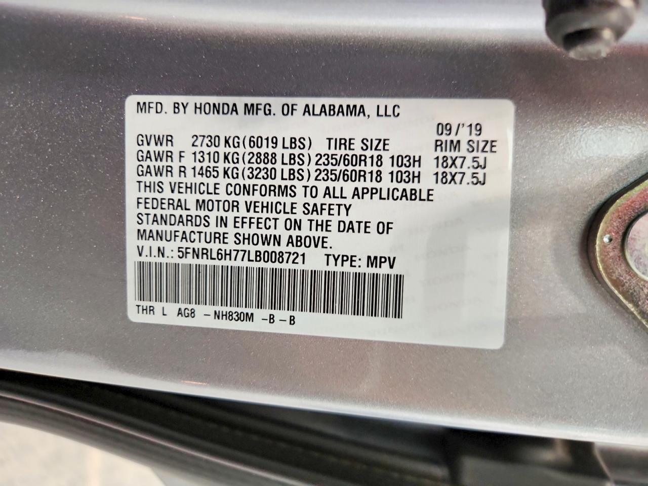 Honda Odyssey Exl