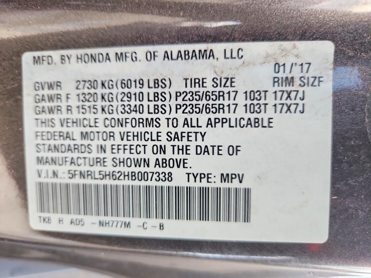 Honda Odyssey Exl
