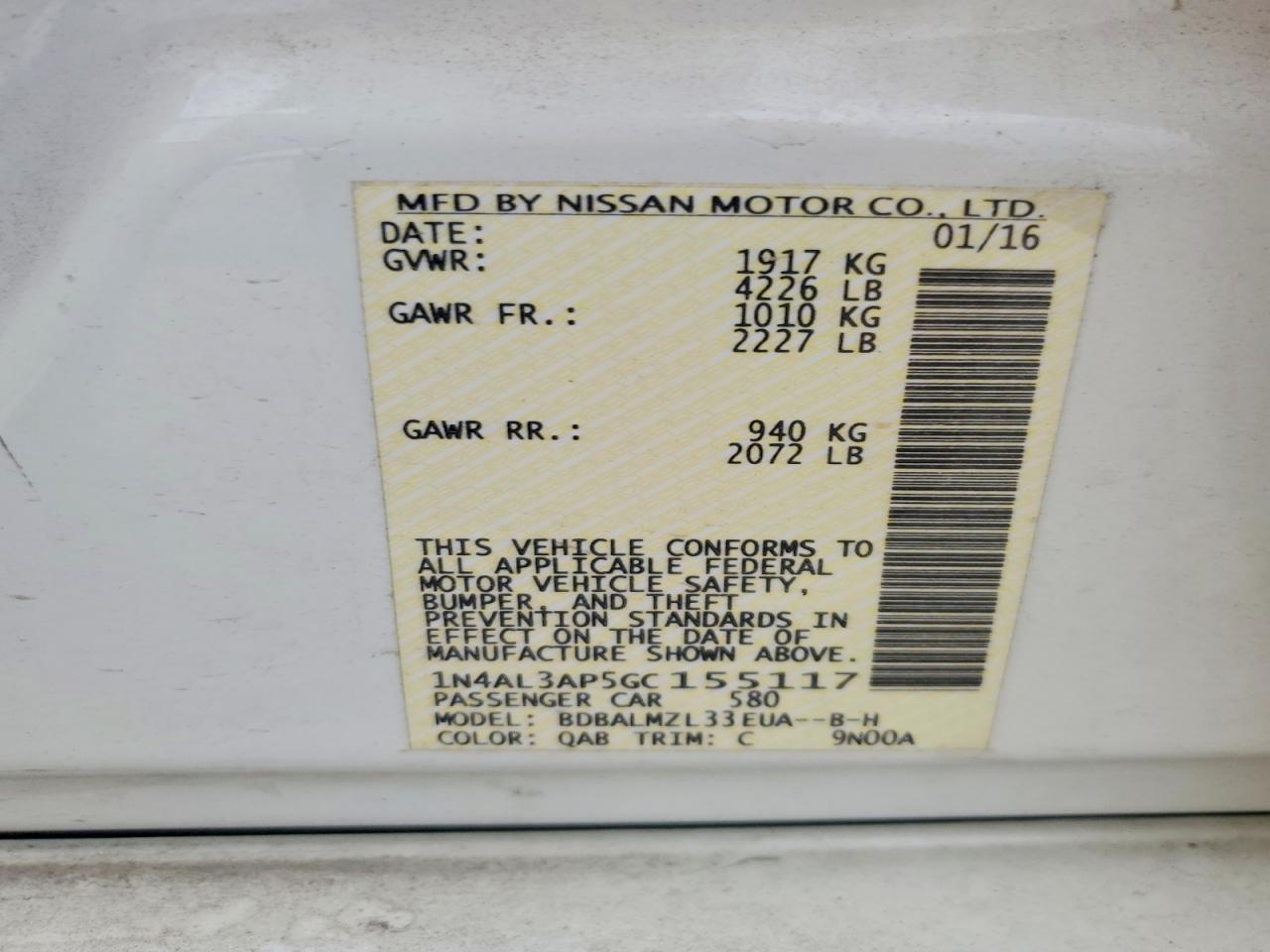 Nissan Altima 2.5 Sv