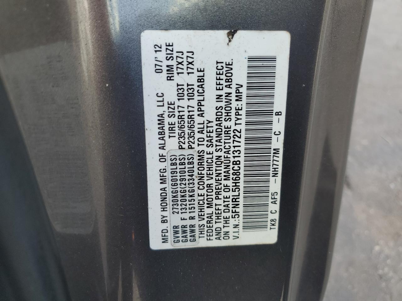 Honda Odyssey Exl
