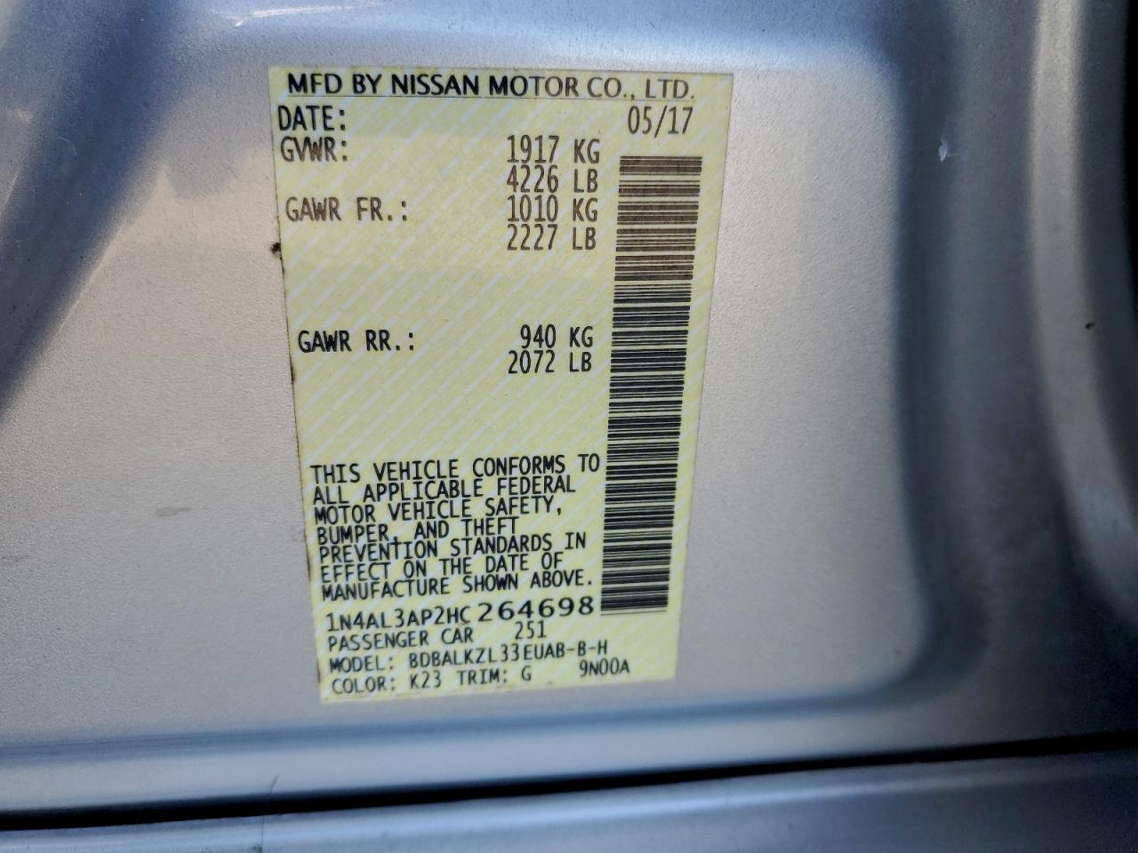Nissan Altima 2.5 Sv