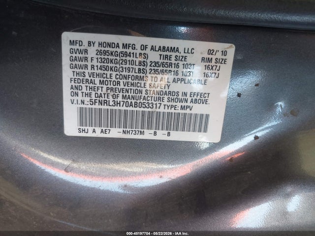Honda Odyssey Ex-l