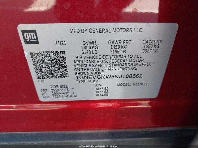 Chevrolet Traverse Awd Lt Cloth