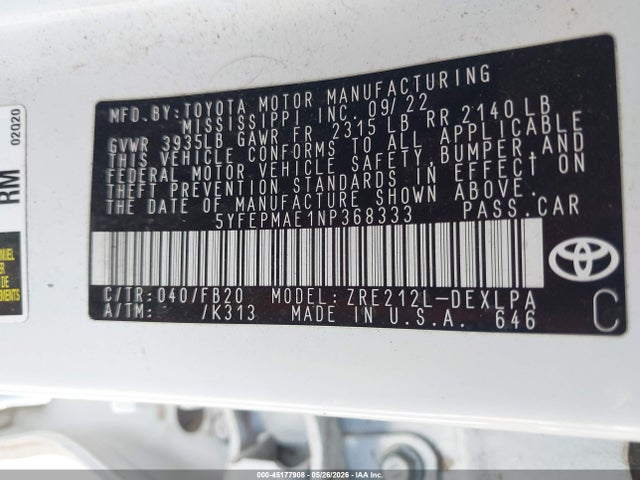 Toyota Corolla Le