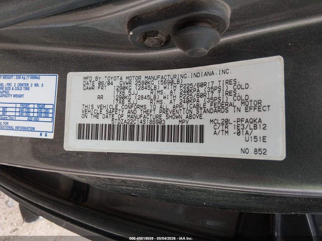 Toyota Sienna Xle Limited