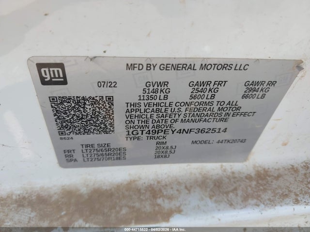 General Motors Sierra 2500HD 4wd  Standard Bed At4