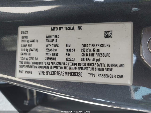 Tesla Model 3 Standard Range Plus Rear-wheel Drive
