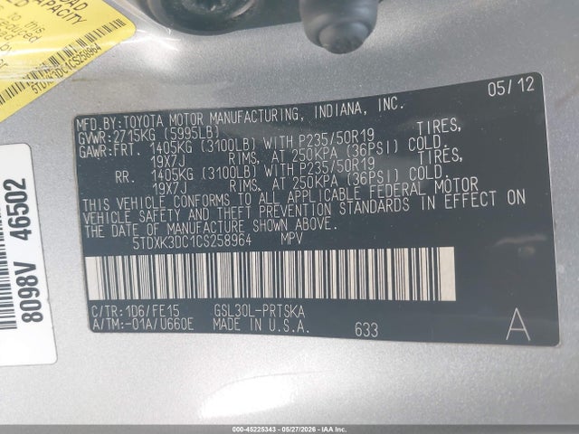 Toyota Sienna Se 8 Passenger