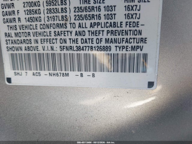 Honda Odyssey Ex