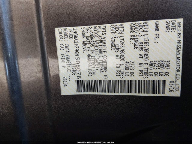 Nissan Titan Platinum Reserve Diesel