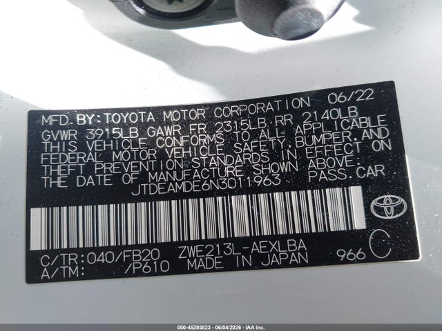 Toyota Corolla Hybrid Le