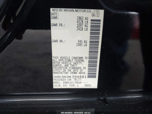 Nissan Altima Sv Fwd