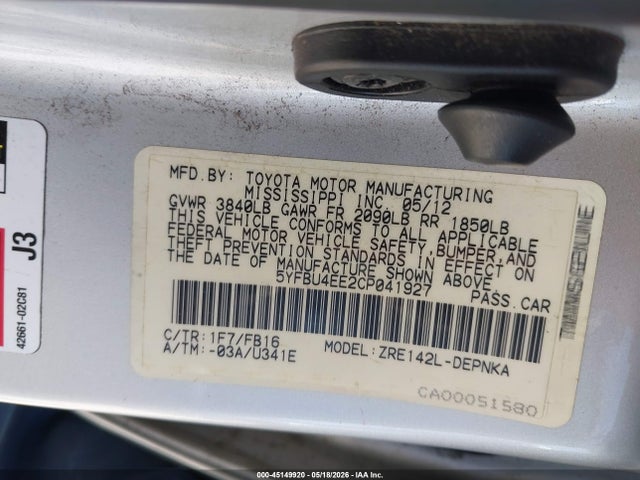 Toyota Corolla Le