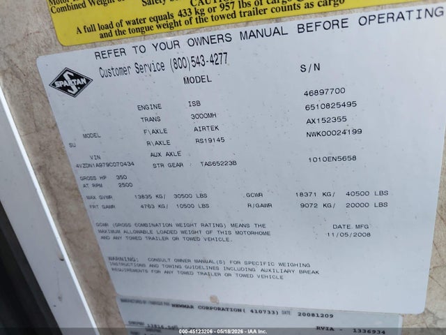 Spartan Motors Motorhome 4vz