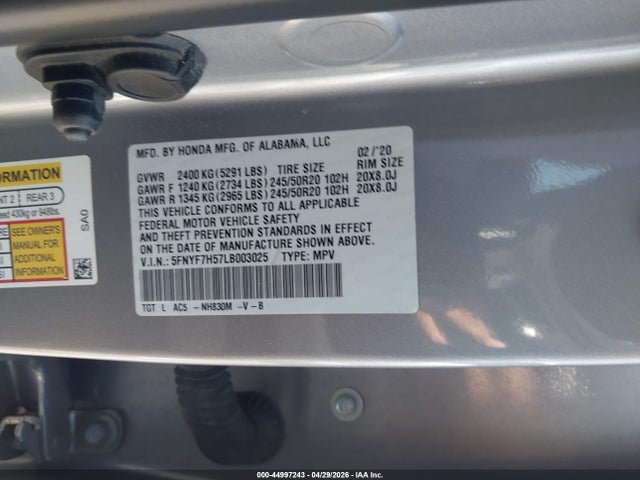 Honda Passport 2wd Ex-l