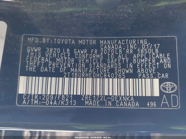 Toyota Corolla Le