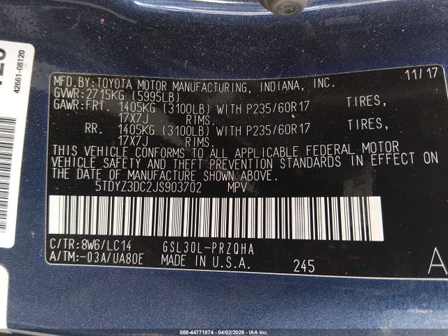 Toyota Sienna Xle Premium 8 Passenger