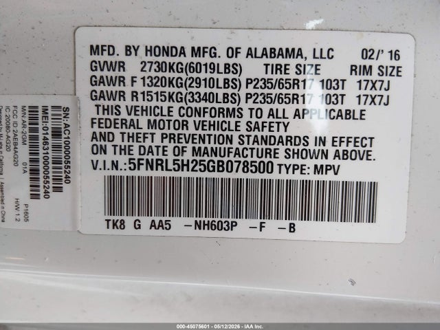 Honda Odyssey Lx