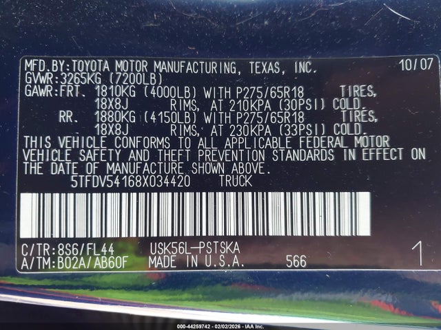 Toyota Tundra Sr5 5.7l V8