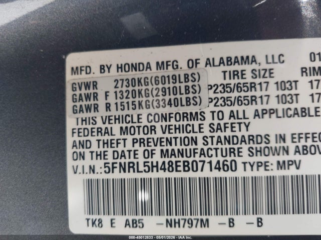 Honda Odyssey Ex