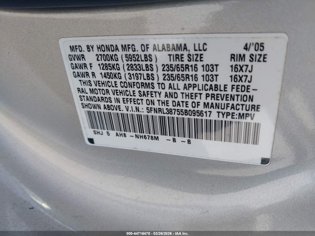 Honda Odyssey Ex-l