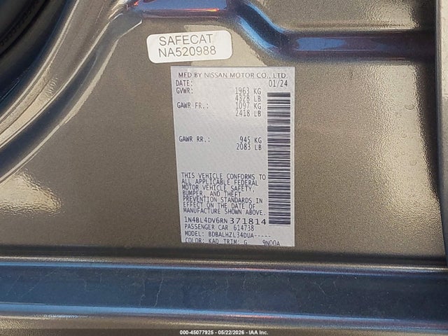 Nissan Altima Sv Fwd