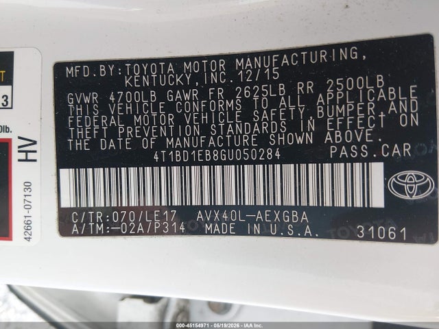 Toyota Avalon Hybrid Xle Premium