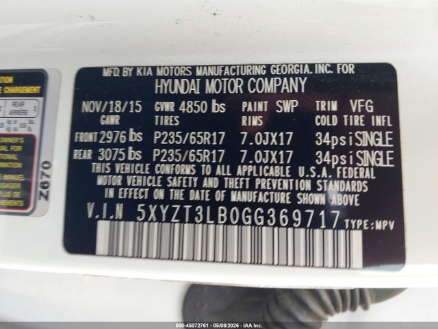 Hyundai SANTA FE 2.4l