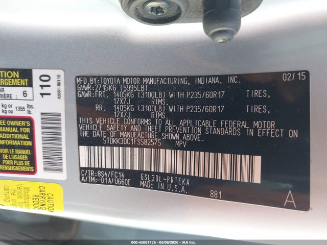 Toyota Sienna Le 8 Passenger