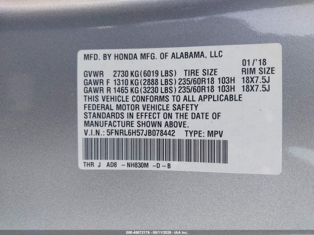 Honda Odyssey Ex