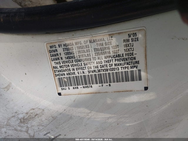 Honda Odyssey Ex-l
