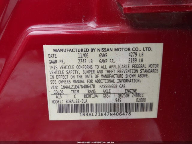 Nissan Altima 2.5 S