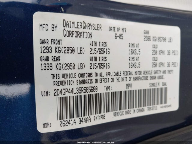 Dodge Grand Caravan Sxt