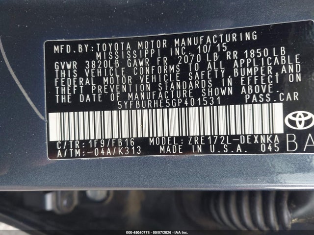 Toyota Corolla Le
