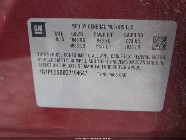 Chevrolet Cruze 1lt Auto