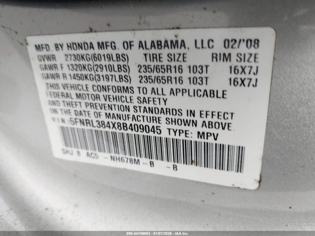 Honda Odyssey Ex