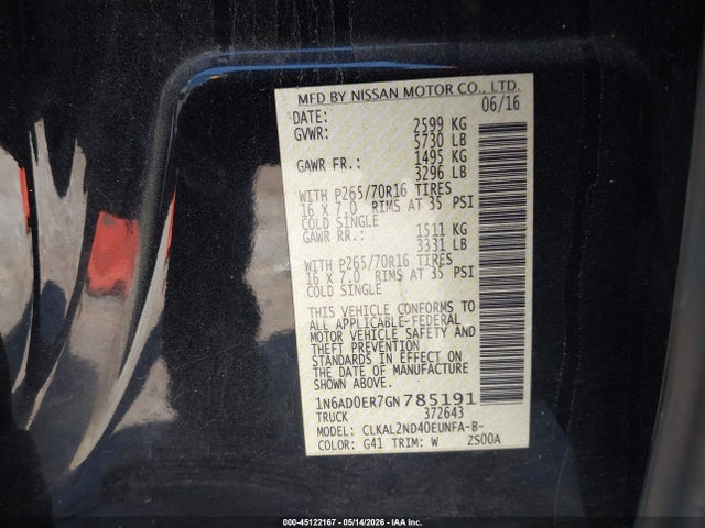 Nissan Frontier Sv