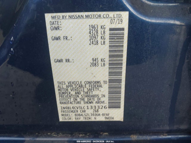 Nissan Altima Sr Fwd