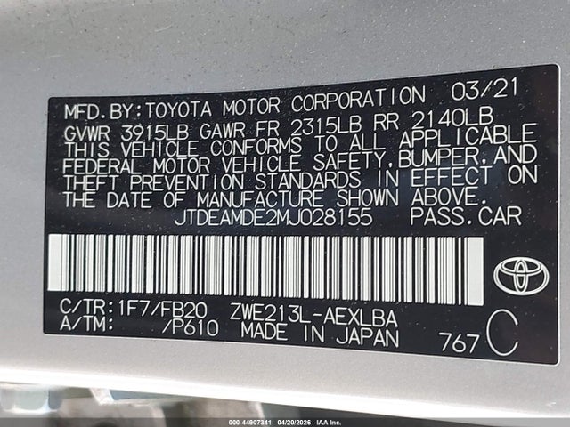 Toyota Corolla Hybrid Le