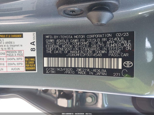 Toyota Corolla Hybrid Le