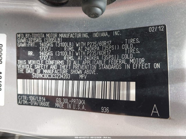 Toyota Sienna Xle V6 8 Passenger