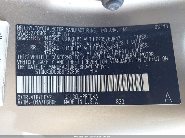 Toyota Sienna Le V6