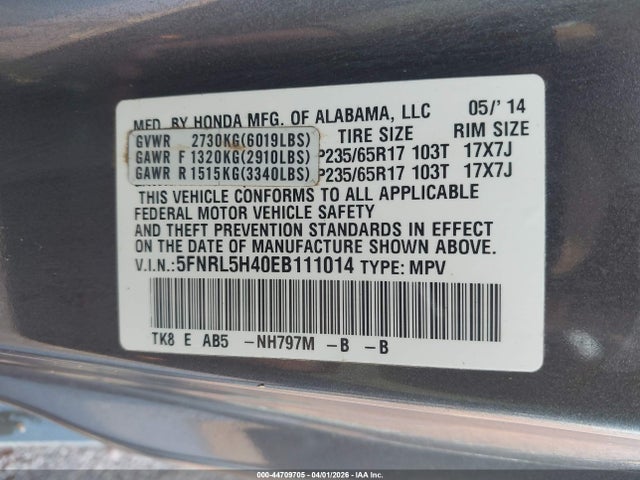 Honda Odyssey Ex