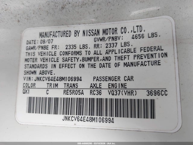 INFINITI G37 Journey