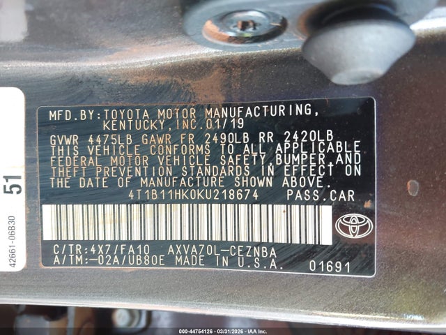 Toyota Camry Le