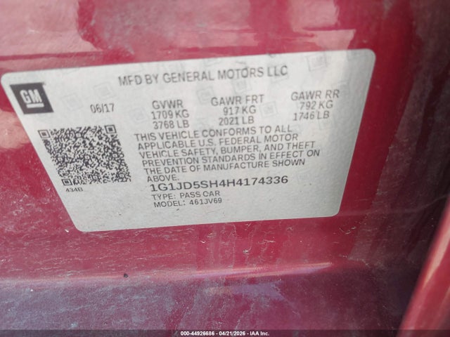 Chevrolet Sonic Lt Auto