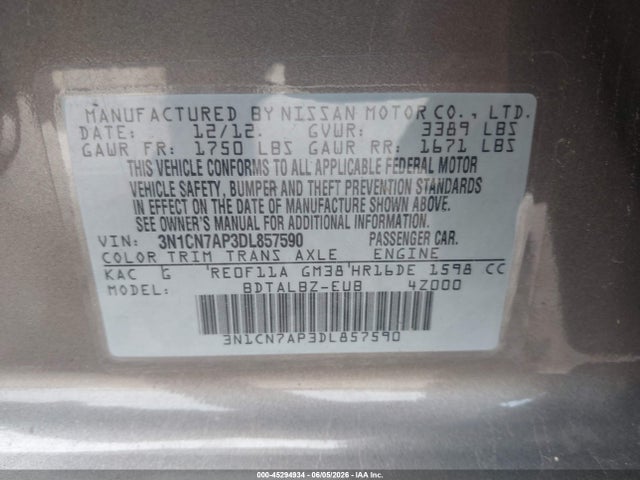 Nissan Versa 1.6 Sv