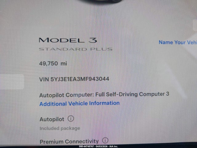 Tesla Model 3 Standard Range Plus Rear-wheel Drive