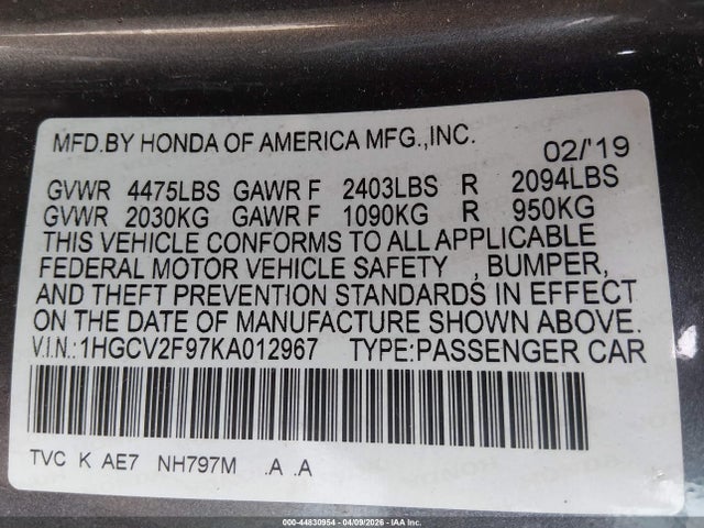Honda Accord Touring 2.0t