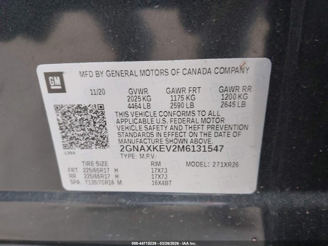 Chevrolet Equinox Fwd Lt